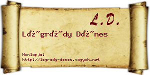 Légrády Dénes névjegykártya